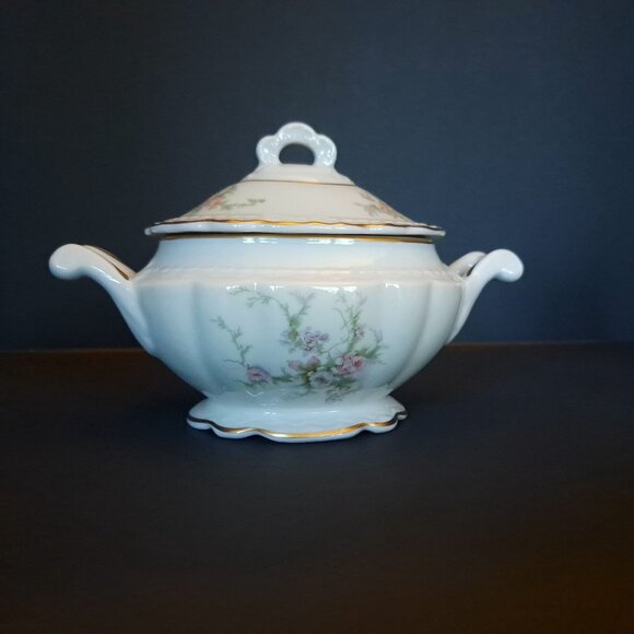 Arcadian Porcelain Fine China Old Rose Sugar Bowl Lidded Floral - Picture 4 of 15